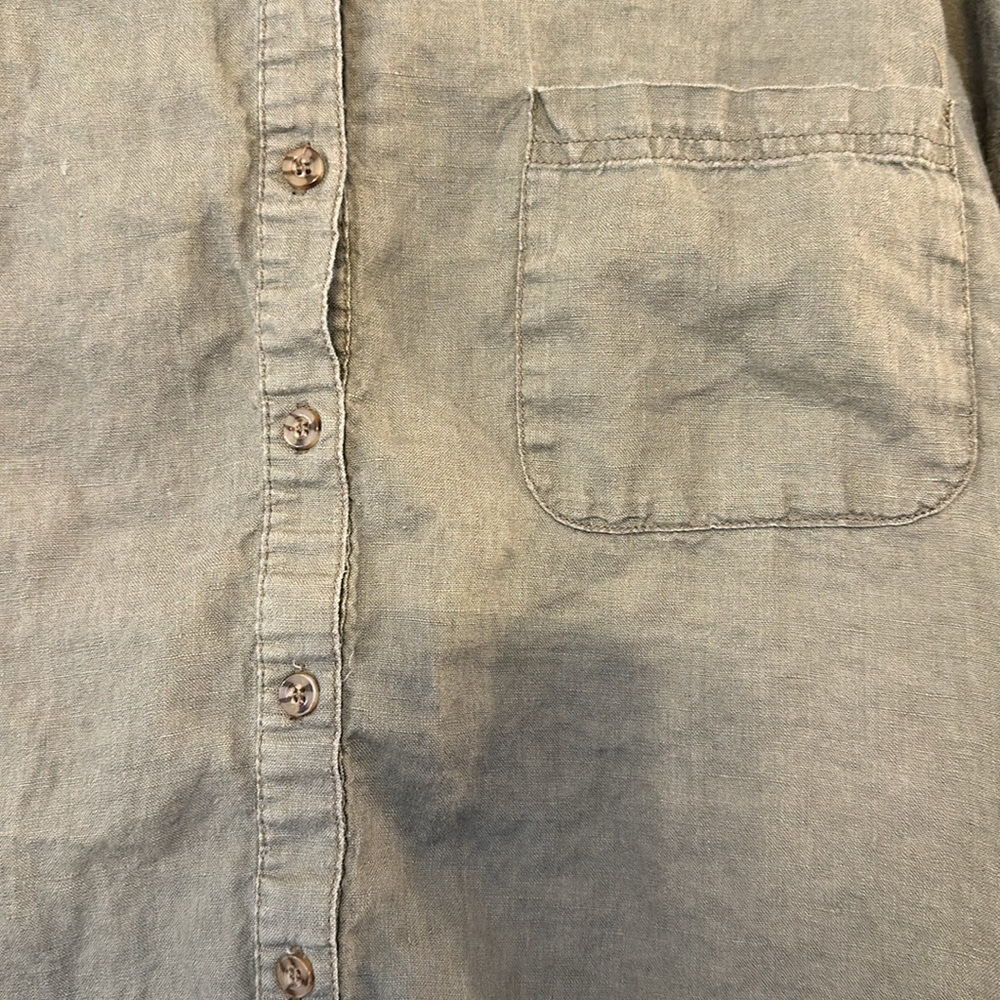 Rhythm - 100% Linen Shirt Dress - Dusty Green - Size 4 - Picture 3 of 5
